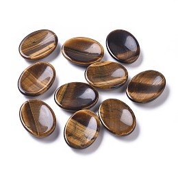 ARRICRAFT Natural Tiger Eye Massager, Worry Stone, Oval, 40x30x9mm