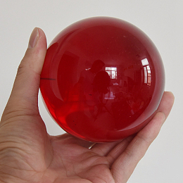 Honeyhandy Glass Display Decorations, Crystal Ball, Round, Red, 30mm