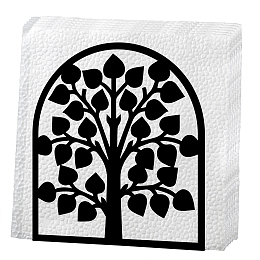 CREATCABIN Napkin Holder Tree of Life Cutout Black Metal Tabletop Napkin Holder Hollow Out Freestanding Paper Tissue Dispenser for Restaurant Home Kitchen Countertop Dining Picnic Table 3.5 x 3.9inch