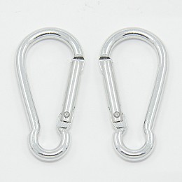 Honeyhandy Aluminum Rock Climbing Carabiners, Key Clasps, Silver, 50x24x4mm