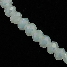 Honeyhandy Opaque Solid Color Crystal Glass Rondelle Beads Strands, Faceted, White, 3.5x2.5~3mm, Hole: 1mm, about 138pcs/strand, 12.9 inch