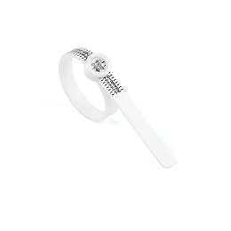 Honeyhandy Plastic EU Ring Sizer Measuring Tool, Finger Measuring Belt with Magnifying Glass, White, 11.5x0.5x0.2cm