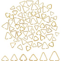 CHGCRAFT 600Pcs 6 Styles Triangle Open Jump Ring Brass Jump Rings Golden Split Rings Connectors Clasps Hooks Jewelry Making Findings for DIY Bracelet Necklaces Earring Keychain