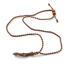 Honeyhandy Necklace Makings, with Wax Cord and Wood Beads, Coconut Brown, 29-7/8 inch(76~81cm)