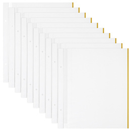 AHANDMAKER PVC Adhesive Refills Inner Pages, for 2 Ring Binder Photo Albums, with Lamination, Rectangle, White, 268x315x0.5mm, Hole: 6mm