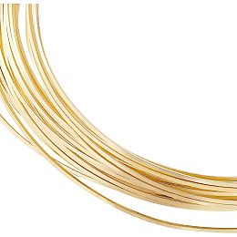 BENECREAT 22Gague 16.4 Feet Real 14K Gold Plated Square Brass Wire, Light Gold Soft Jewelry Wire Metal Craft Wire for Necklace Bracelet Making and Other Handmade Project