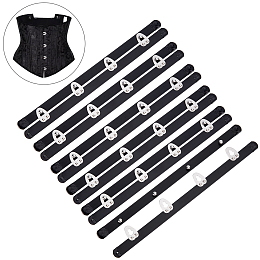 BENECREAT 201 Stainless Steel Corset Busk, 4-Hook & Eye Closure for Corset, Bustier, Waist Trainer, Electrophoresis Black, 230x25.5x6.5mm