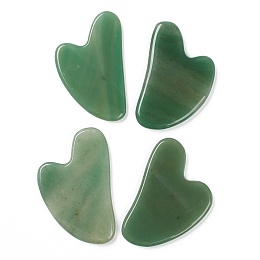 Honeyhandy Natural Green Aventurine Gua Sha Boards, for Scraping Massage and Gua Sha Facial Tools, Heart, 83x51x6mm