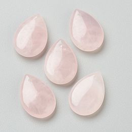 Honeyhandy Natural Rose Quartz Pendants, Teardrop, 24.5x17x6mm, Hole: 0.5mm