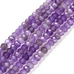 Honeyhandy Natural Amethyst Beads Strands, Faceted, Rondelle, 3x2mm, Hole: 0.3mm, about 188pcs/strand, 15.55''(39.5cm)