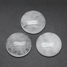 Honeyhandy Natural Quartz Crystal Cabochons, Half Round, 24.5~25x4~7mm