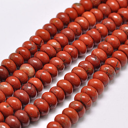 Honeyhandy Natural Red Jasper Beads Strands, Rondelle, Grade AB, Red, 8x5mm, Hole: 1mm, about 75pcs/strand, 15.1 inch