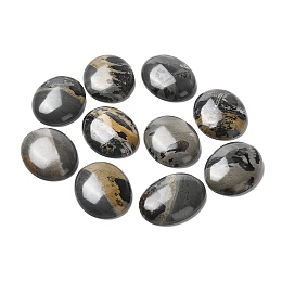 Honeyhandy Natural Dendritic Jasper Cabochons, Chohua Jasper, Oval, 40x30x8~8.5mm