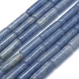 Honeyhandy Natural Blue Aventurine Beads Strands, Column, 11~15x3.5~4.5mm, Hole: 1~1.2mm, about 28~30pcs/strand, 15.1~15.9 inch(38.5~40.5cm)