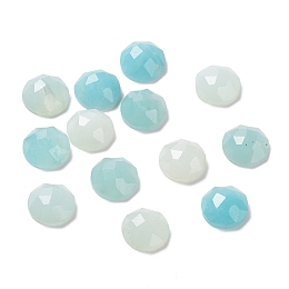 Honeyhandy Natural Amazonite Cabochons, Half Round/Dome, Faceted, 7~8x3.5mm