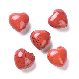 Arricraft Natural Red Jasper Beads, No Hole/Undrilled, for Wire Wrapped Pendant Making, Heart, 15x15x9.5mm