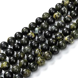 Honeyhandy Natural Serpentine Beads Strands, Round, 8.5~9mm, Hole: 1mm, about 45pcs/strand, 14.96~15.04 inch(38~38.2cm)