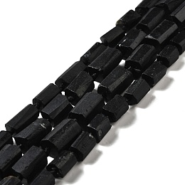 Natural Black Tourmaline Beads Strands, Faceted, Column, 14~16x9x9.5~10mm, Hole: 1mm, about 24pcs/strand, 16.54 inch(42cm)