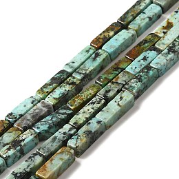 Honeyhandy Natural African Turquoise(Jasper) Beads Strands, Cuboid, 13~13.5x4.5x4.5mm, Hole: 1~1.2mm, about 30pcs/strand, 15.75 inch(40cm)