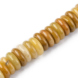 Natural Topaz Jade Beads Strands, Disc, 12x3.5~4mm, Hole: 1.4mm, about 51pcs/strand, 7.48~8.19 inch(19~20.8cm)