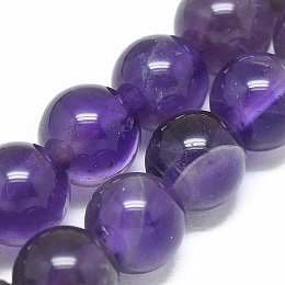 Honeyhandy Natural Amethyst Beads Strands, Round, 6.5mm, Hole: 0.8mm, about 28pcs/strand, 6.8 inch(17.5cm)