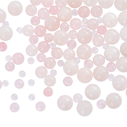 Arricraft 120Pcs 4 Sizes Natural Rose Quartz Beads, Round, 4~10.5mm, Hole: 1~1.5mm, about 30pcs/size