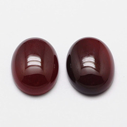 Honeyhandy Natural Agate Cabochons, Grade A, Dyed, Oval, Dark Red, 40x30x7mm