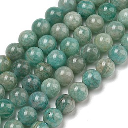 Honeyhandy Natural Amazonite Beads Strands, Round, Grade AB, 6mm, Hole: 0.8mm, about 62~64pcs/strand, 15.04 inch(38.2cm)