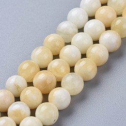 Honeyhandy Natural Honey Jade Beads Strands, Round, 8~8.5mm, Hole: 0.8mm, about 46pcs/strand, 14.96 inch(38cm)