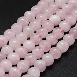 Honeyhandy Natural Madagascar Rose Quartz Beads Strands, Round, 10mm, Hole: 1mm, about 39pcs/strand, 15.7 inch