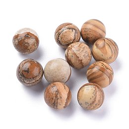 Honeyhandy Natural Picture Jasper Beads, Gemstone Sphere, No Hole/Undrilled, Round, 17.5~18mm