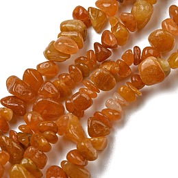 Natural Yellow Jade Chip Bead Strands, 5~8x5~8mm, Hole: 1mm, about 31.5 inch