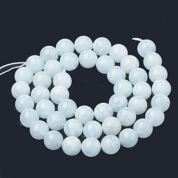 Honeyhandy Natural Aquamarine Beads Strands, Round, 6mm, Hole: 0.5mm, about 67pcs/strand