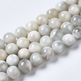 Honeyhandy Natural White Moonstone Beads Strands, Round, 8.5mm, Hole: 0.9mm, about 46pcs/strand, 15.24 inch(38.7cm)