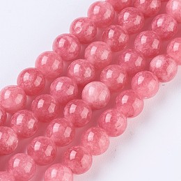 Honeyhandy Natural Gemstone Beads Strands, Round, Red, 6mm, Hole: 1.2mm, about 60~64pcs/strand, 15 inch~15.2 inch(38~38.5cm)