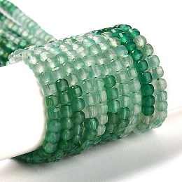 Honeyhandy Natural Green Onyx Agate Beads Strands, Faceted, Square, Grade AA, 2.5~3x2.5~3x2.5~3mm, Hole: 0.7mm, about 148~149pcs/strand, 15.35''~15.47''(39~39.3cm)