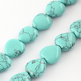 Honeyhandy Synthetic Turquoise Bead Strands, Heart, 10x10x5mm, Hole: 1mm, about 40pcs/strand, 15.3 inch