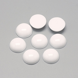 Honeyhandy Acrylic Cabochons, Half Round/Dome, White, 20x6.5~7mm