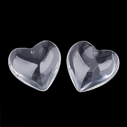 Honeyhandy Valentine Gifts for Her Ideas Glass Pendants, Heart, Clear, 41x42x14mm, Hole: 2mm