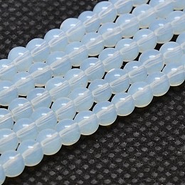 Honeyhandy Round Opalite Beads Strands, Grade AA, White, 10mm, Hole: 1mm, about 33pcs/strand,12 inch