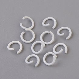 Honeyhandy Iron Jump Rings, Open Jump Rings, White, 17 Gauge, 8~8.5x1.2mm, Inner Diameter: 5~6mm