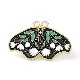 Honeyhandy Butterfly Enamel Pin, Gold Plated Alloy Badge for Backpack Clothes, Medium Sea Green, 19x30.5x1.5mm