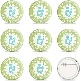 GLOBLELAND 9 Pcs COVID-19 Vaccine Buttons 2-1/4 Inch Vaccine Button Pins for Men's/Women's Brooches or Doctors, Nurses, Hospitals, Green Design