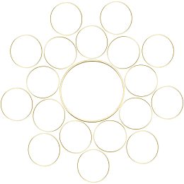 CREATCABIN 1 Box 200pcs Round Circle Beading Hoop Earring Finding Pendant Accessories Frames Connectors Linking Rings Bulk for Jewelry Making DIY Craft Art Creation Gift 20mm，Golden