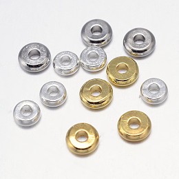 Honeyhandy Flat Round Brass Spacer Beads, Mixed Color, 4x1.5mm, Hole: 1.5mm