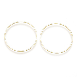 Honeyhandy Brass Linking Rings, Ring, Real 18K Gold Plated, 30x1mm