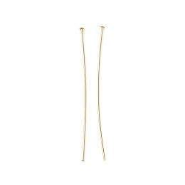 Honeyhandy Brass Flat Head Pins, Cadmium Free & Lead Free, Real 18K Gold Plated, 50mm, Head: 1.8mm, Pin: 0.6mm, 22 Gauge