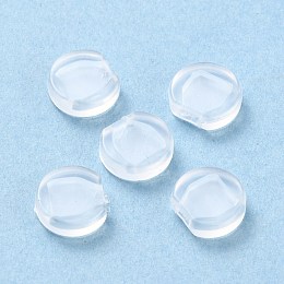 Honeyhandy Plastic Earring Pads, Clip Earring Cushions, For Non-pierced Earring Findings, Clear, 8.5x9x3mm, Hole: 1.8x3mm