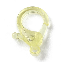 Honeyhandy Transparent Plastic Lobster CLaw Clasps, Light Goldenrod Yellow, 26x19x6mm, Hole: 2mm