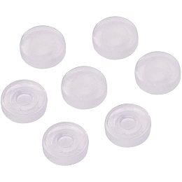 ARRICRAFT 200pcs Plastic Ear Clip Pad Anti Pain Comfort Earring Cushions for Clip on Earring, 7x2mm